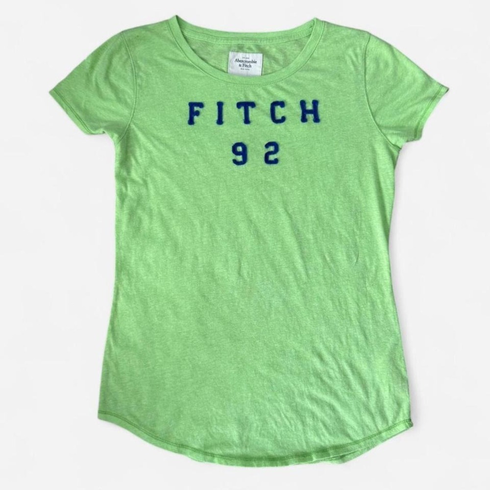 Vintage Y2K Abercrombie & Fitch green t-shirt with "FITCH 92" text